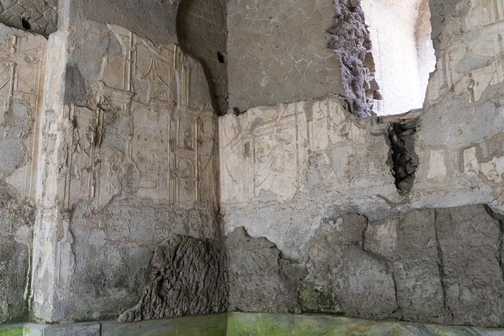 Herculaneum Suburban Baths. October 2023. Detail from upper north-west corner above plunge pool. Photo courtesy of Johannes Eber.
